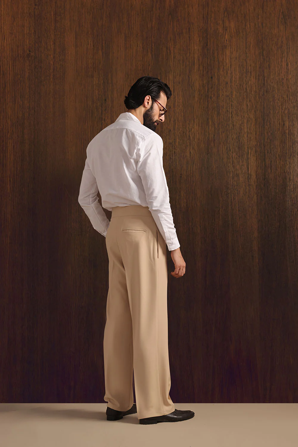 Beige Viscose Lux Wide-Leg Trouser with Front Buckle - Image 3