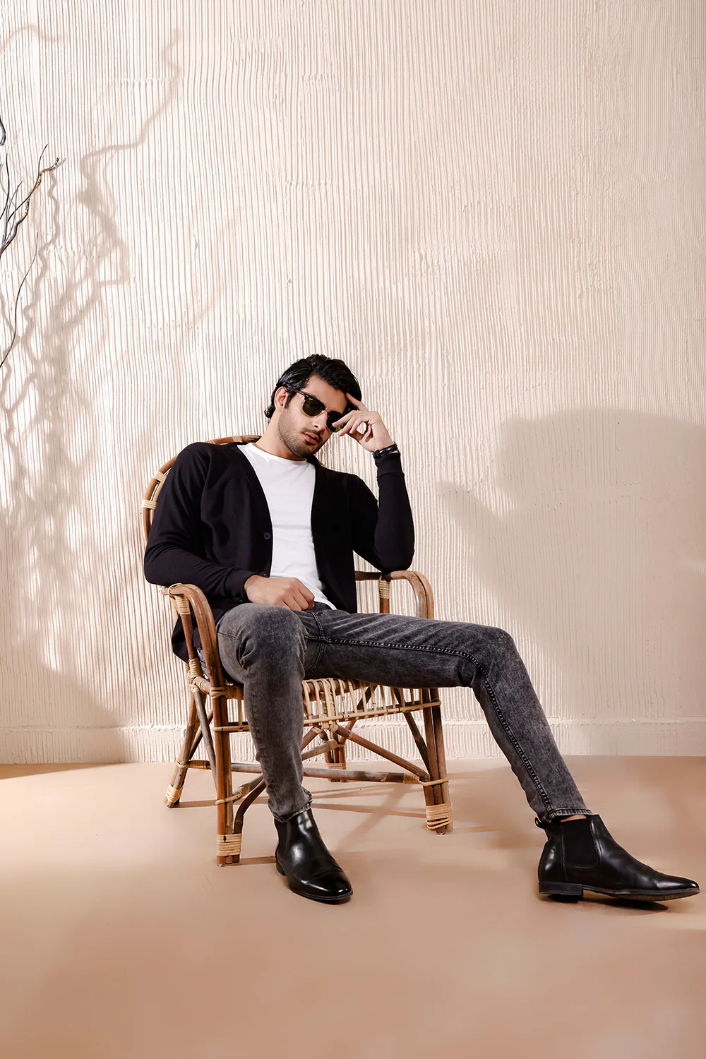 Black Basic Cardigan - Image 3