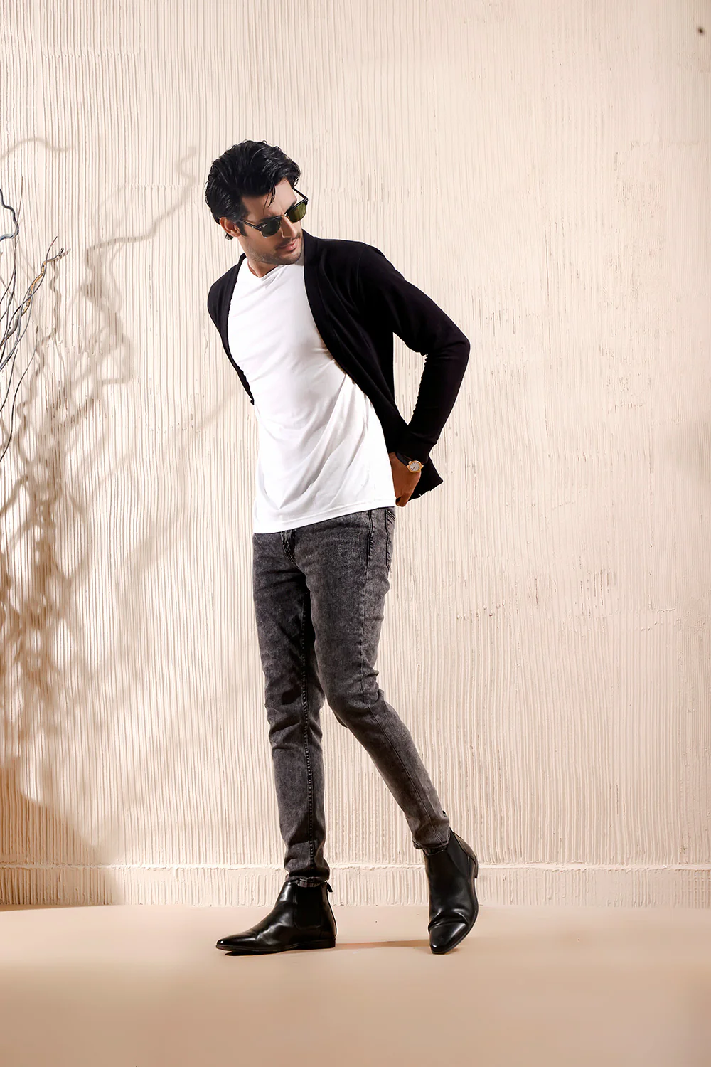 Black Basic Cardigan - Image 4