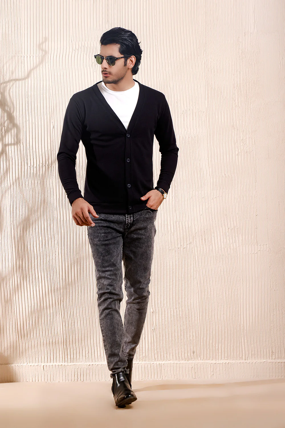 Black Basic Cardigan - Image 5