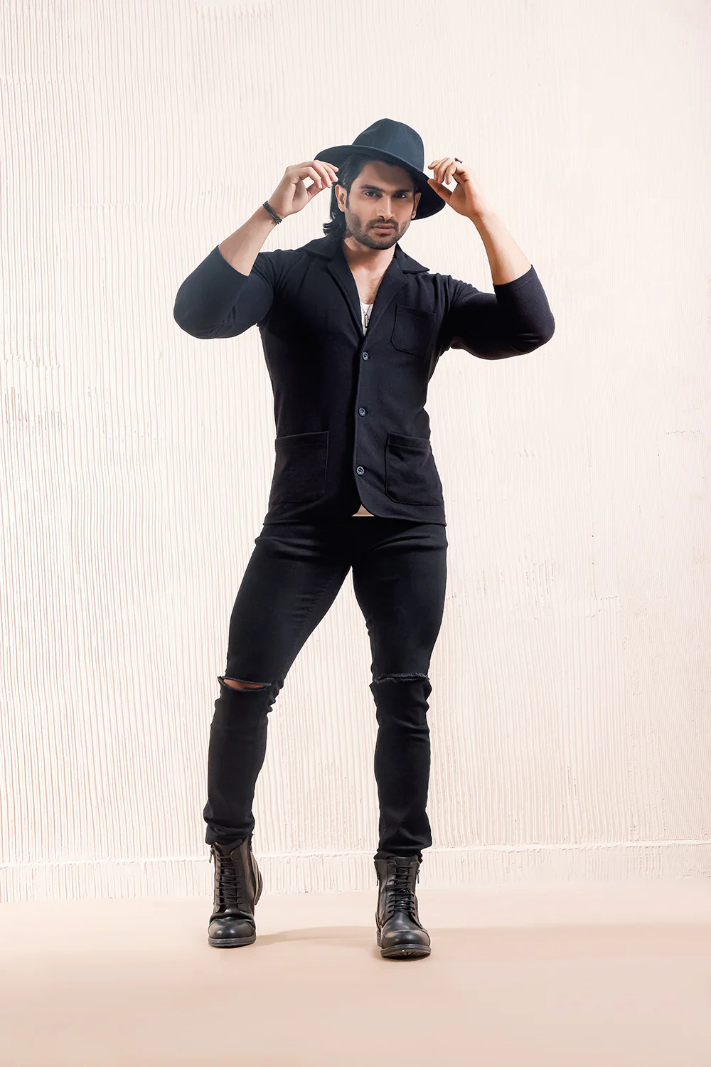 Black Blazer Style Cardigan - Image 4