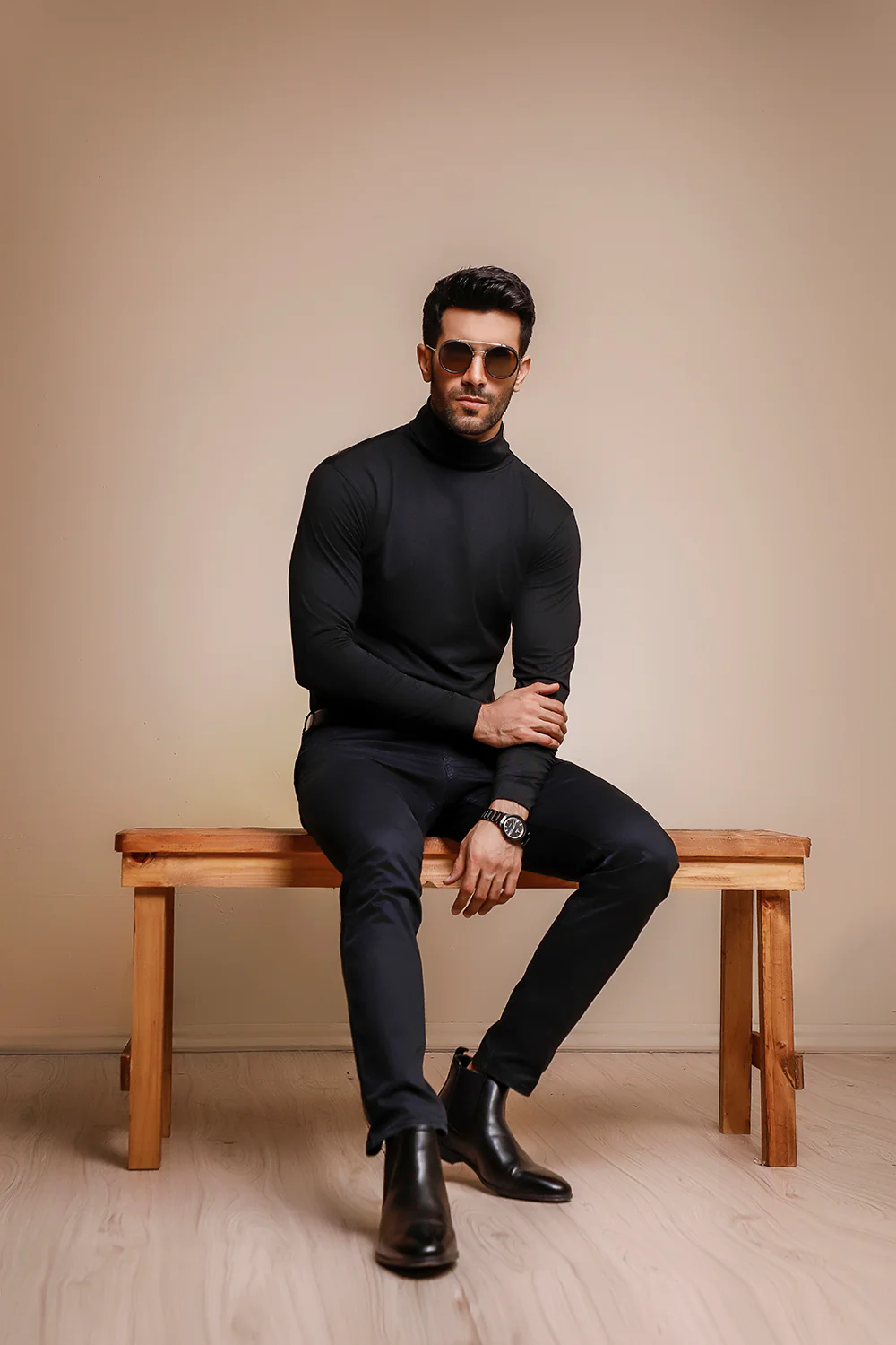 Black Full Sleeves Turtle Neck - Image 3