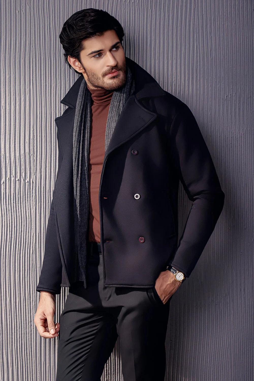 Black Pea Coat - Image 7