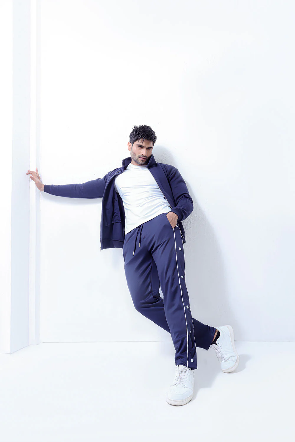 Blue Side Tape Popper Tricot Joggers - Image 3