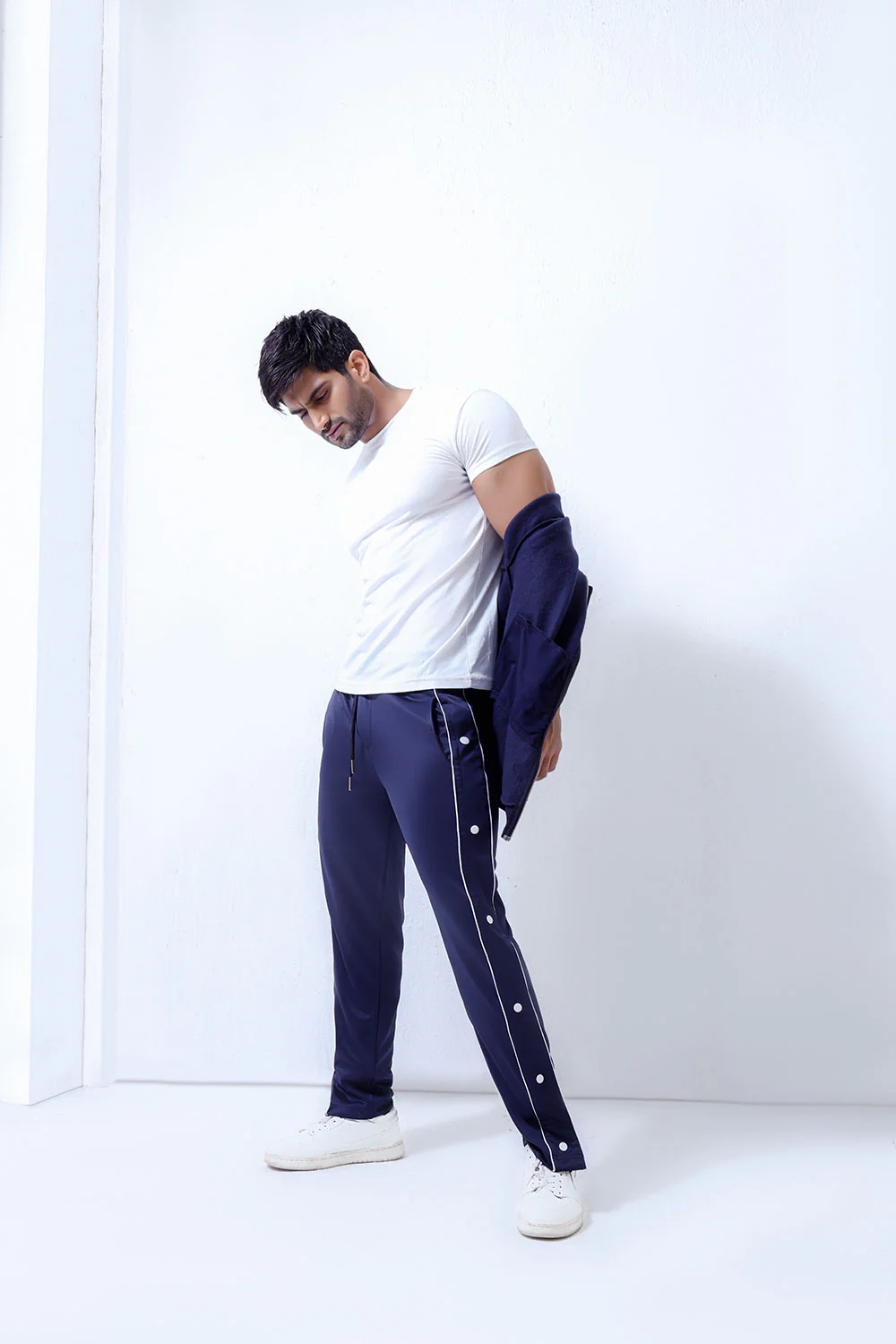 Blue Side Tape Popper Tricot Joggers - Image 4