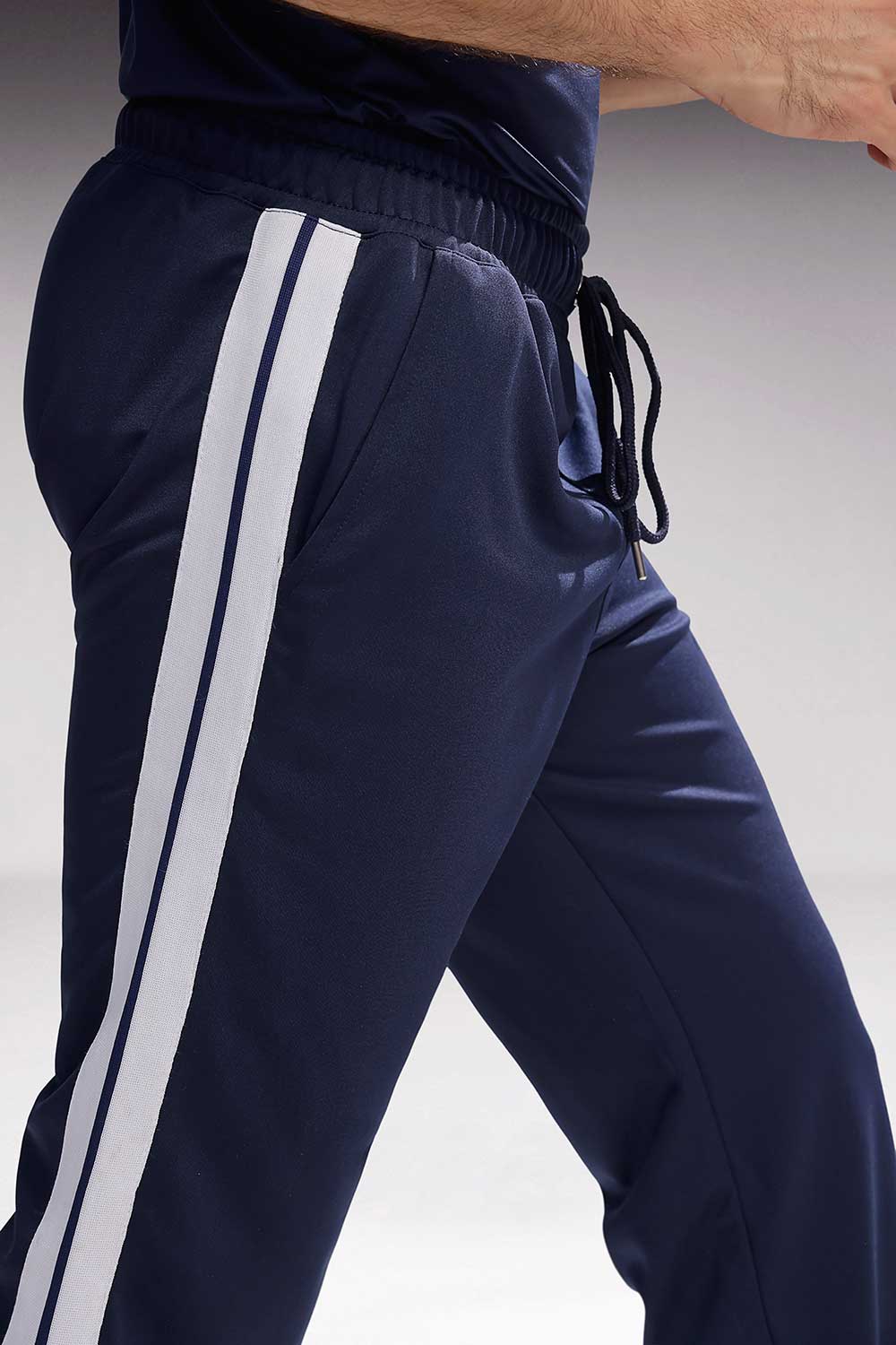 Blue Tricot Split Hem Jogger - Image 3