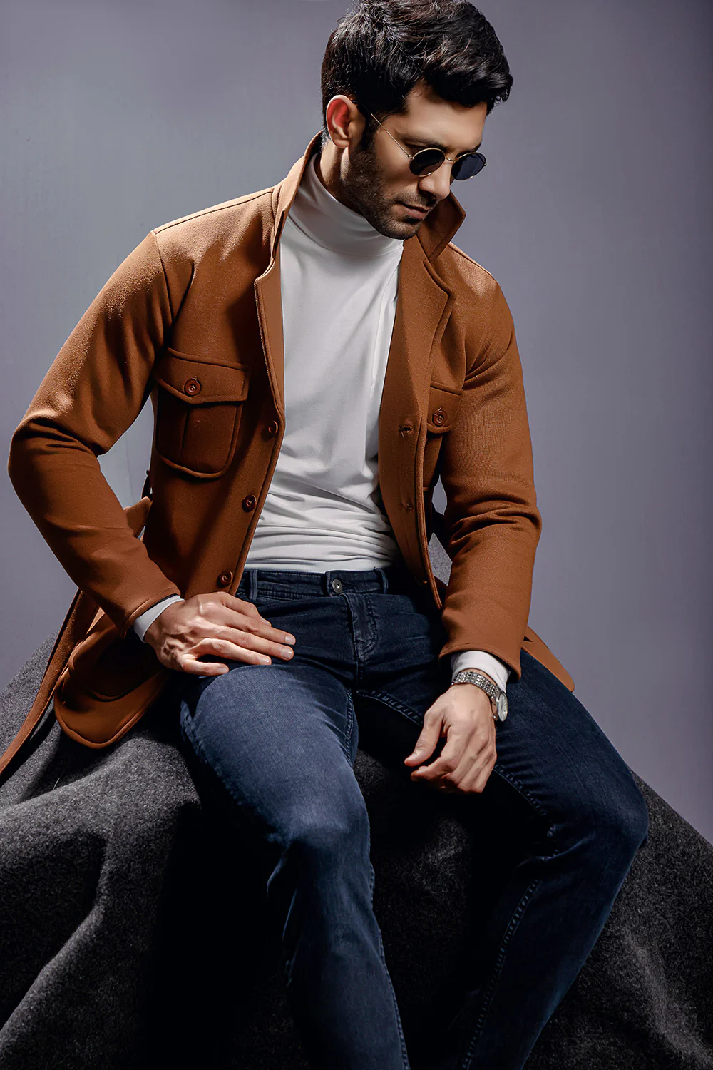 Brown Belted Safari Jacket - Image 4