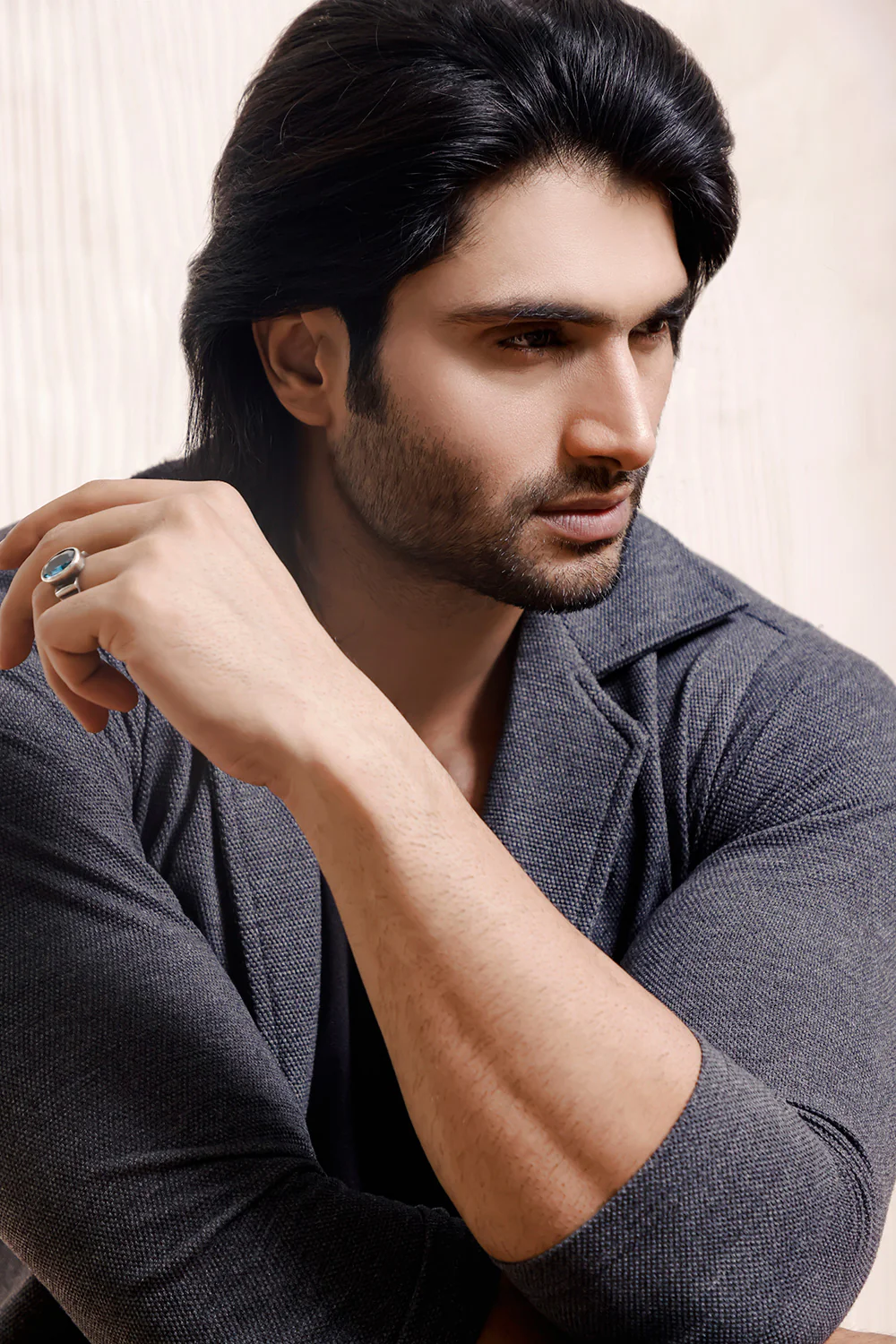 Charcoal Blazer Style Cardigan - Image 4