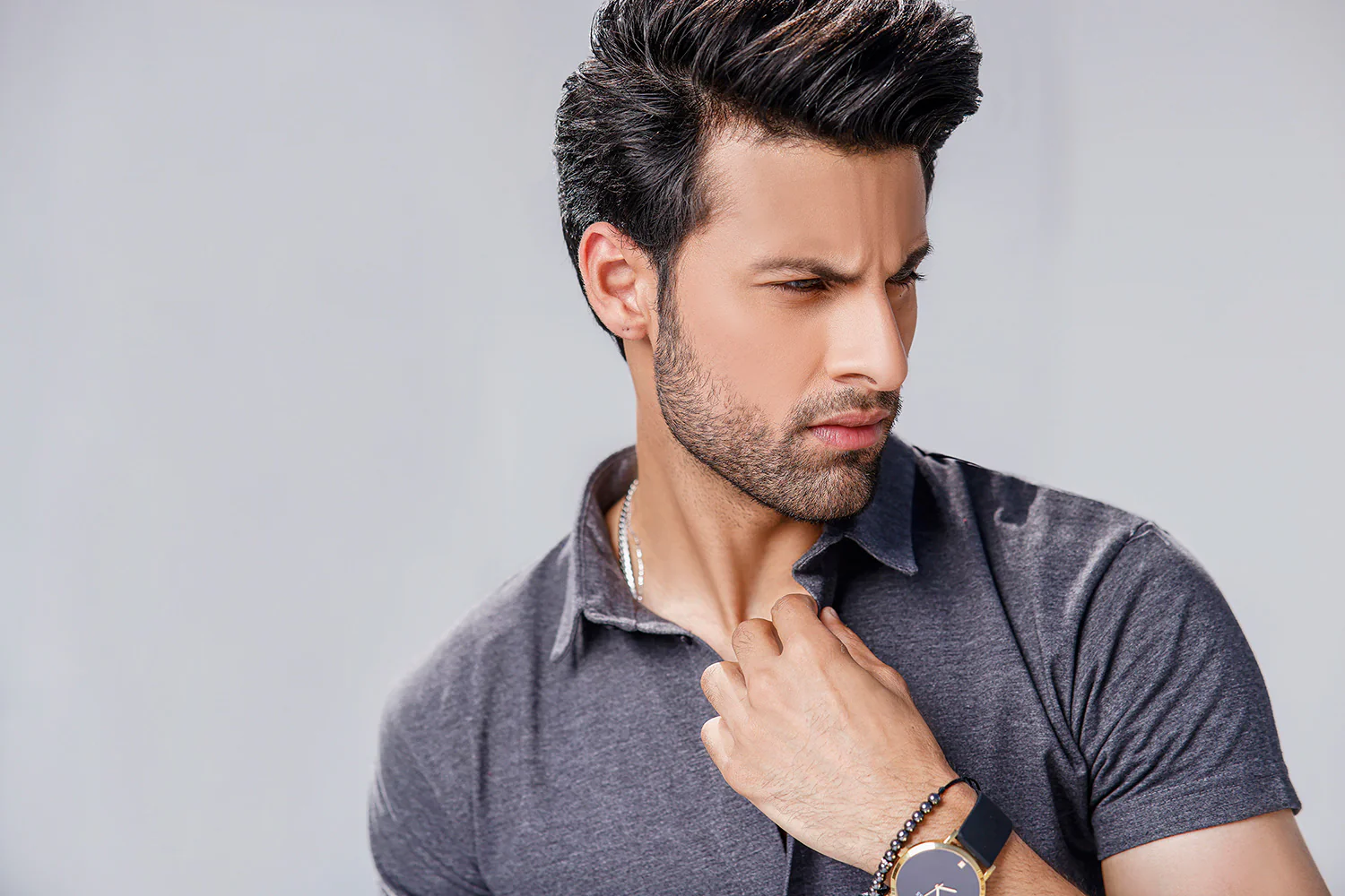 Charcoal Half Sleeves Jersey Shirt - Image 3