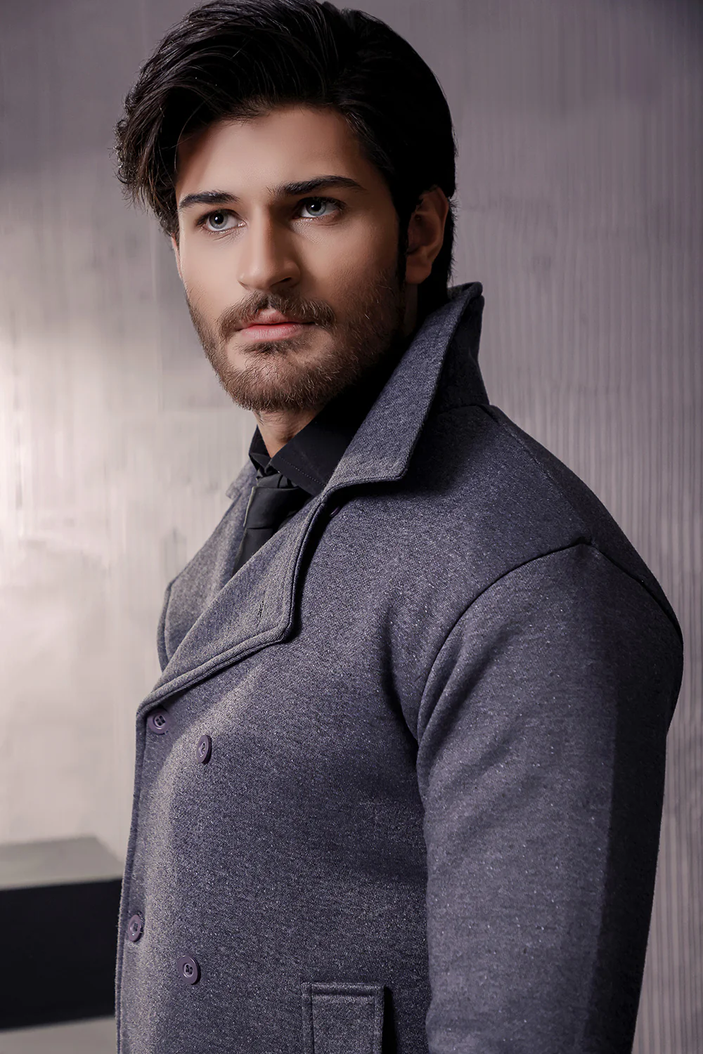 Charcoal Pea Coat - Image 6