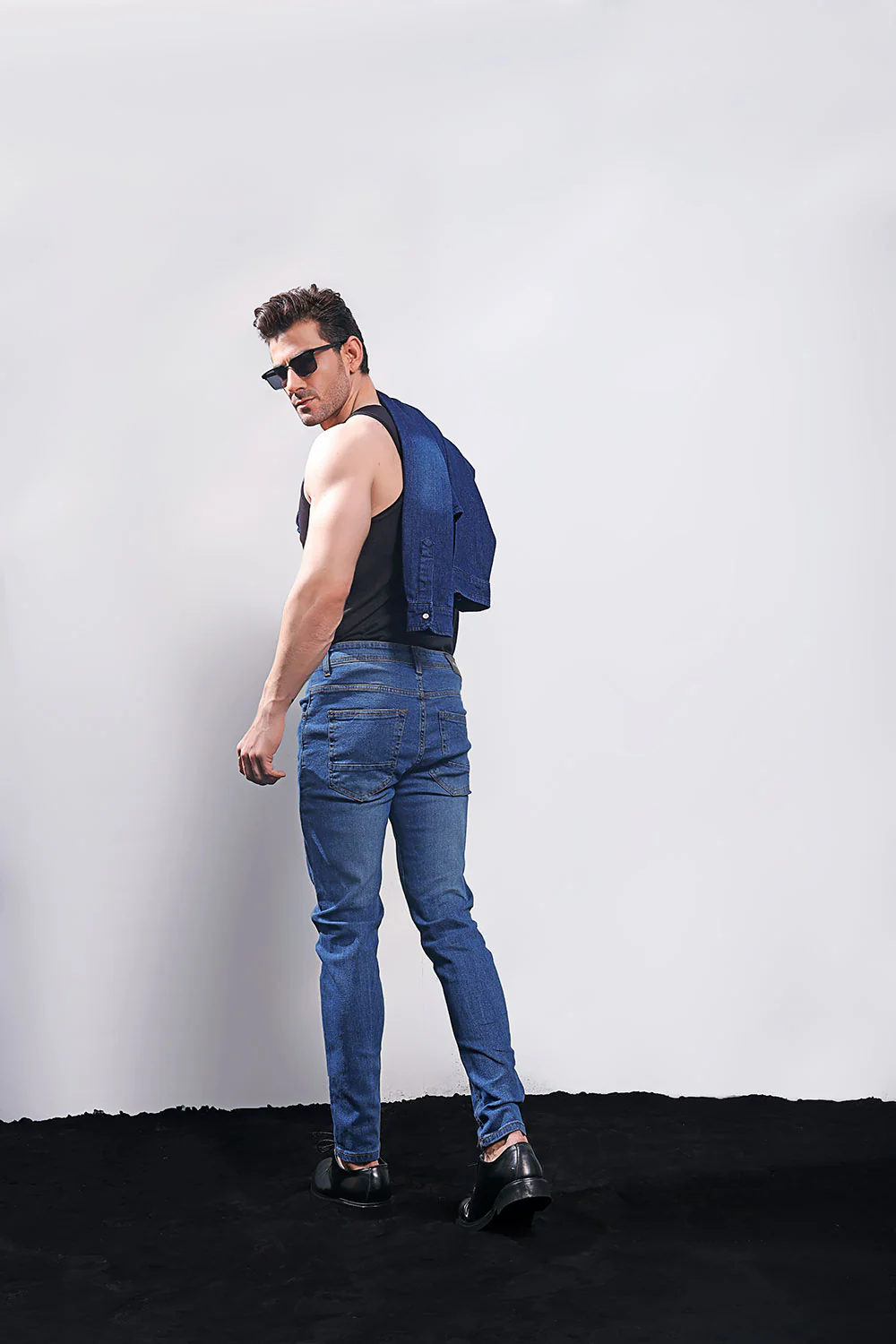 Dark Blue Skinny Fit Jeans - Image 3