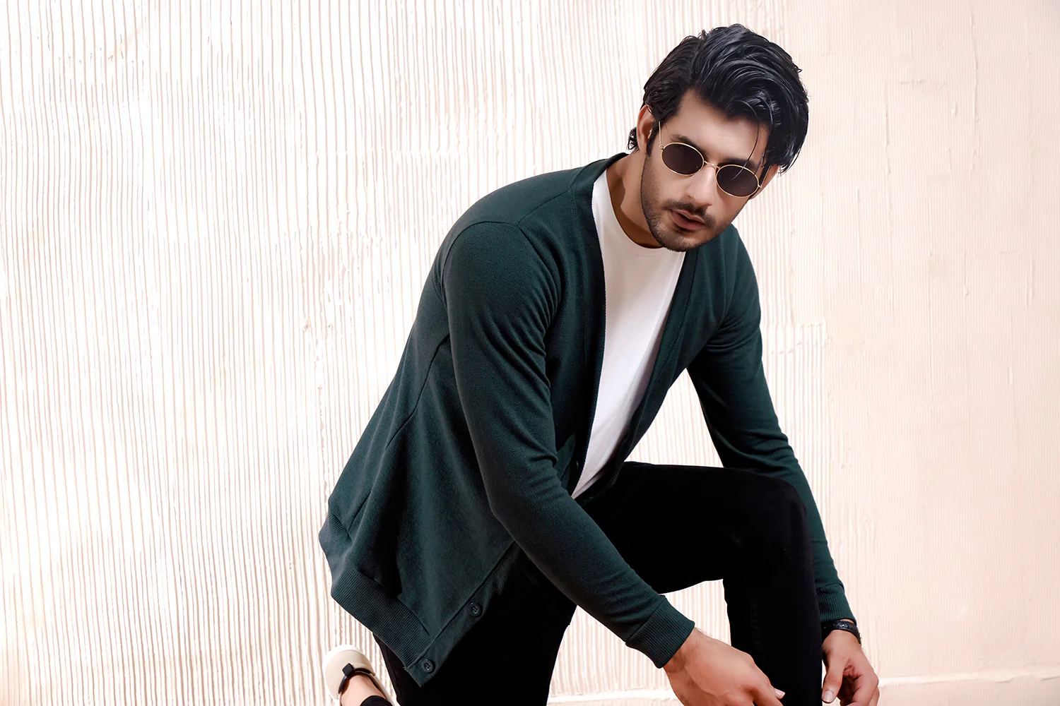 Forest Green Basic Cardigan - Image 3