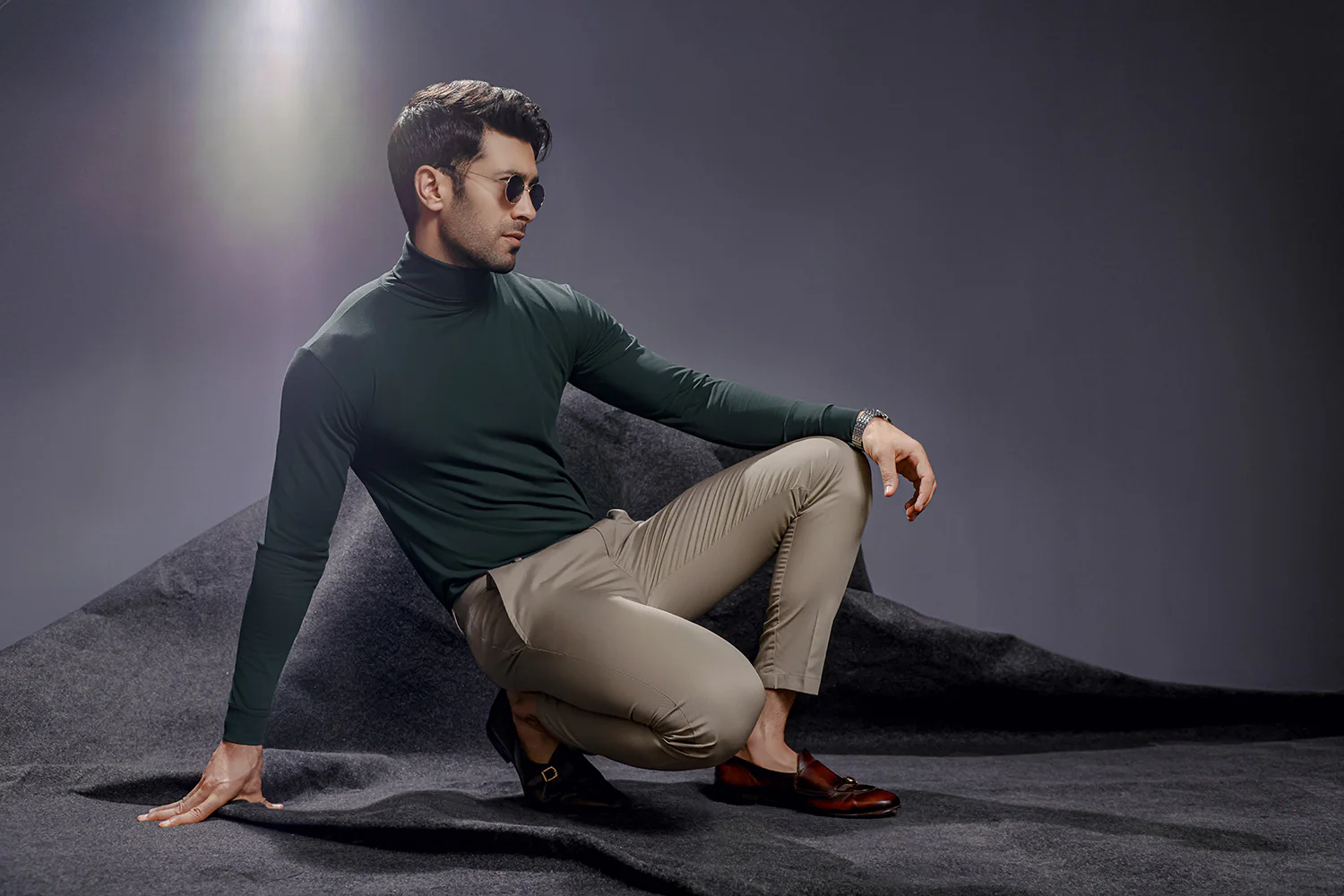 Forest Green Full Sleeves Turtle Neck - Image 6