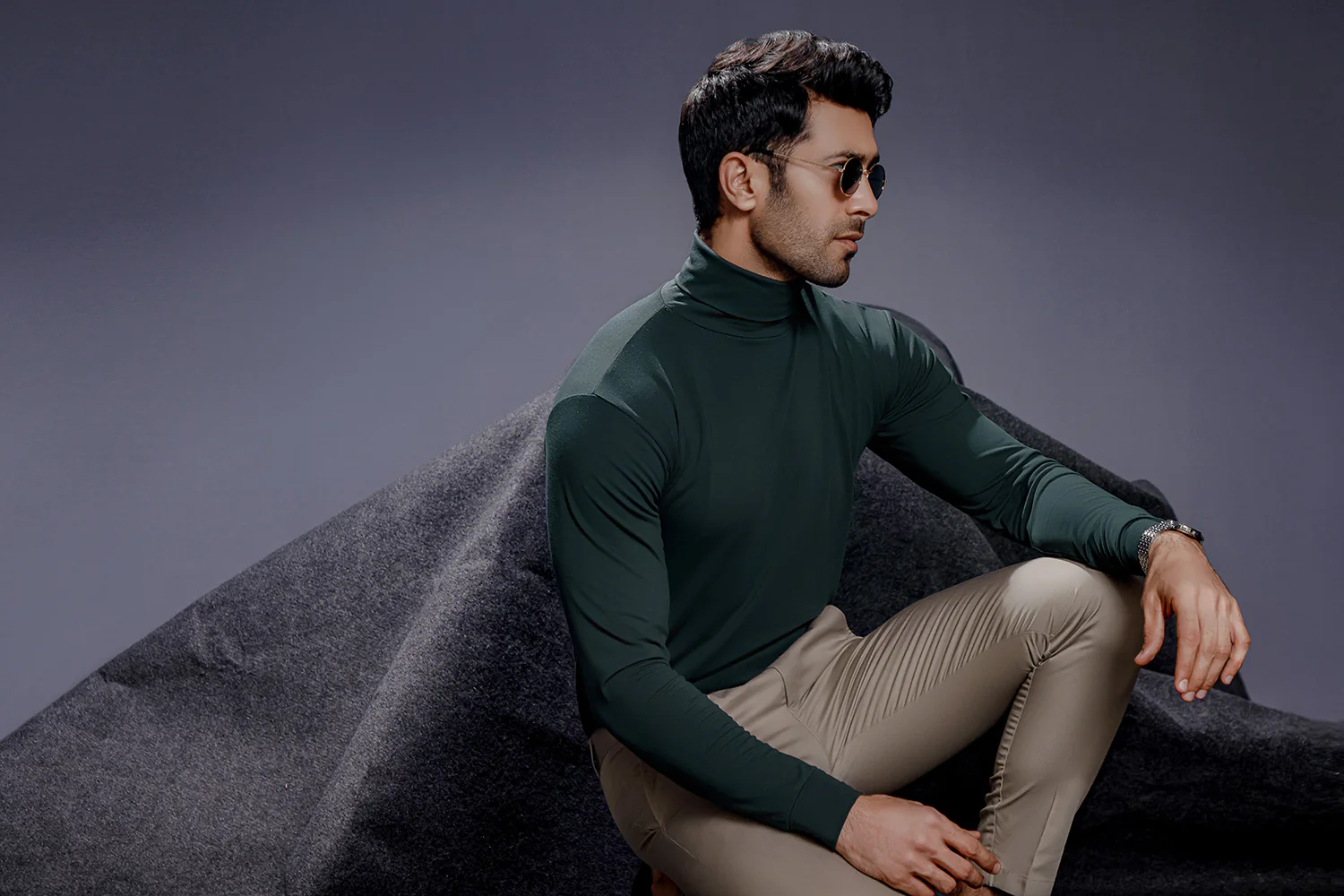 Forest Green Full Sleeves Turtle Neck - Image 7