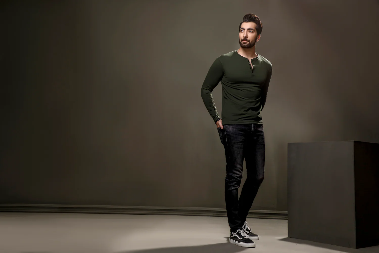 Green Full Sleeves Henley - Image 3