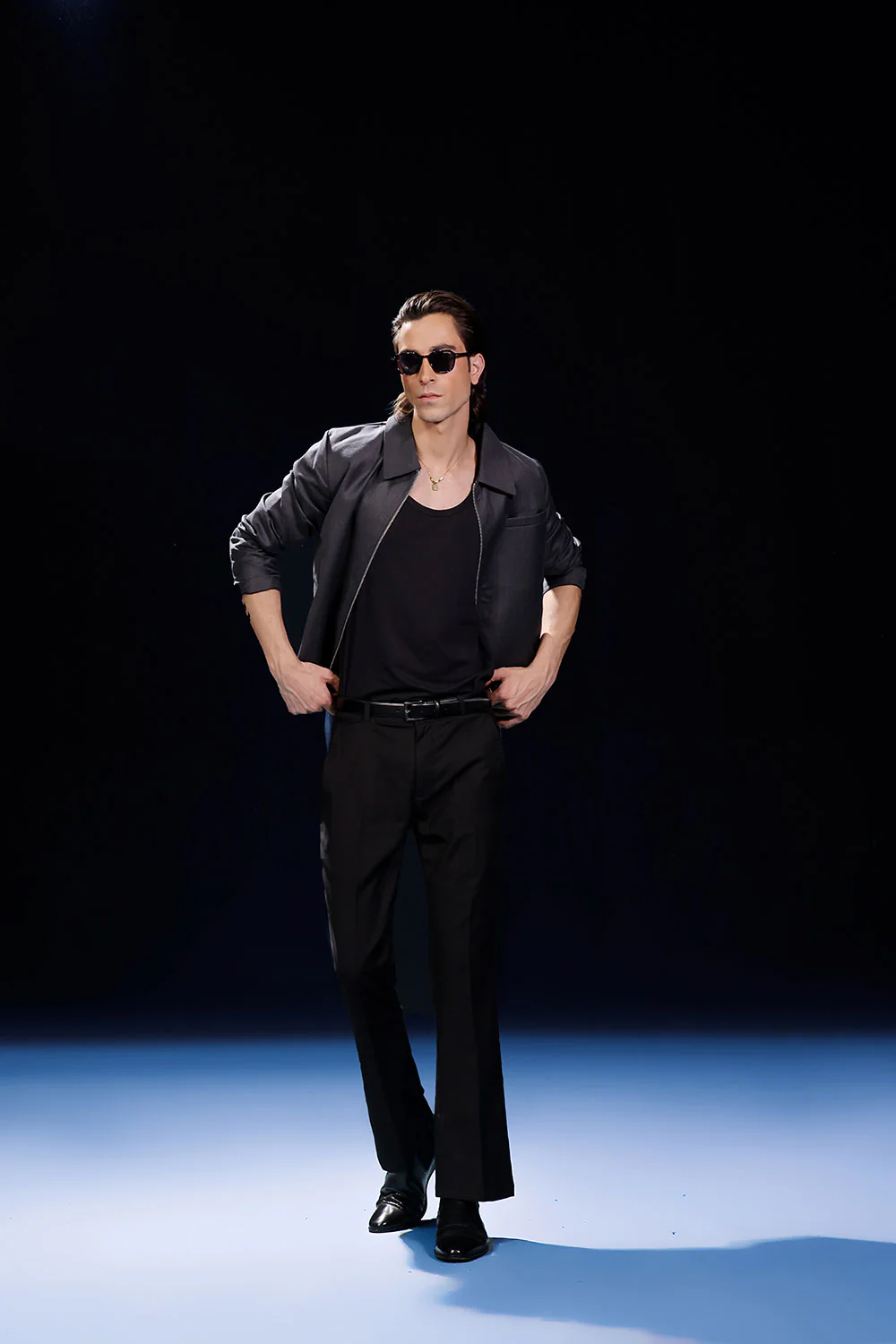 Grey Woven Cropped Fit Zipper Jacket - Image 6