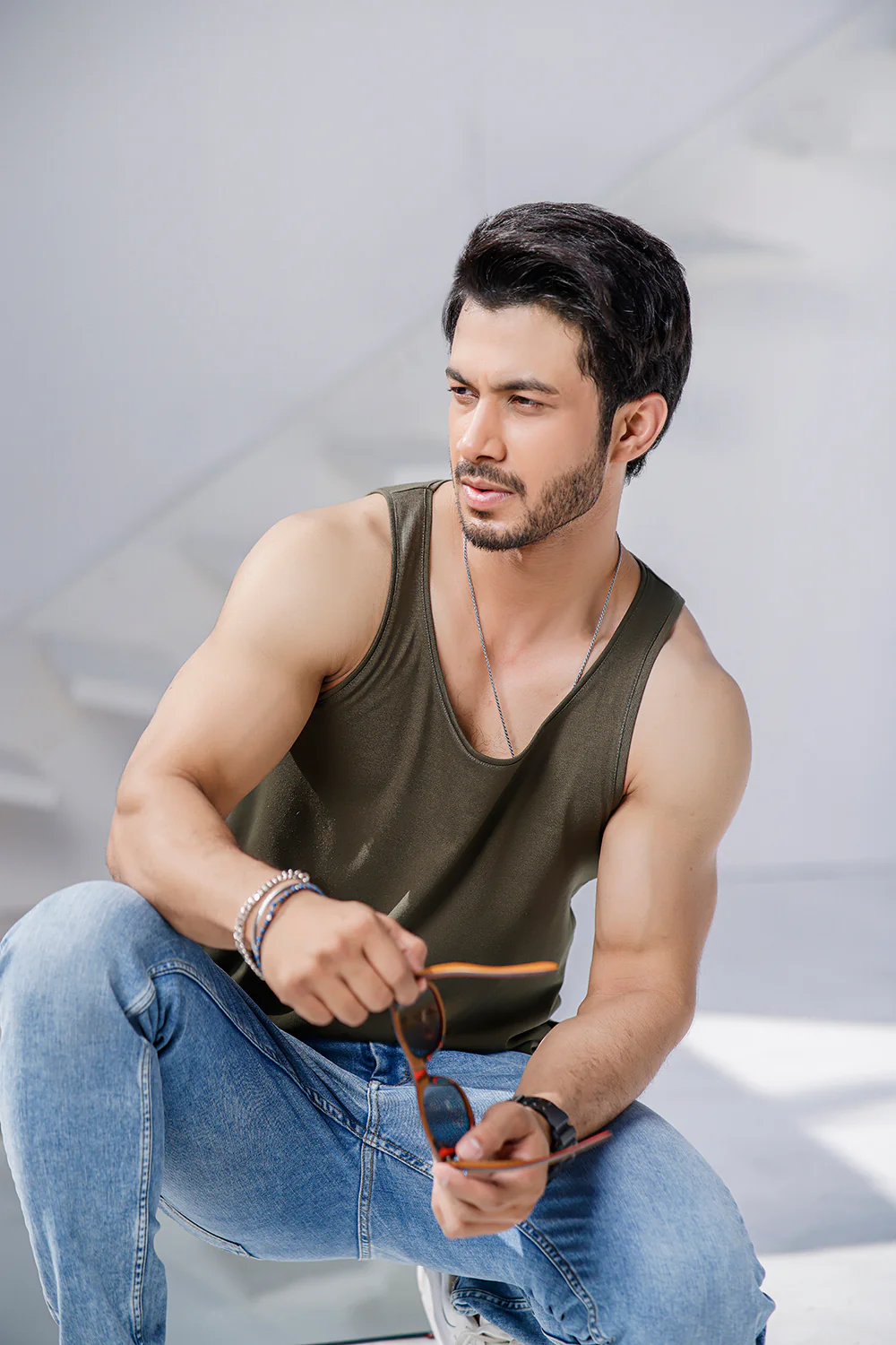 Khaki Green Organic Vest - Image 3