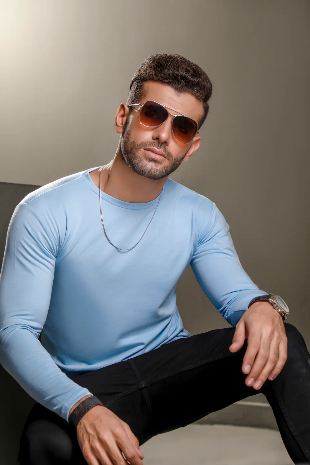 Light Blue Full Sleeves Crew Neck - Image 3