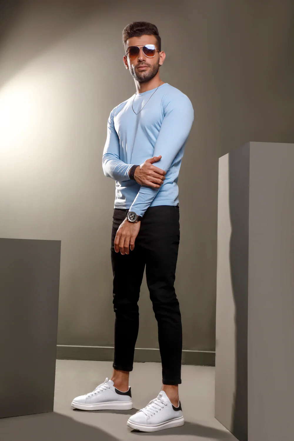 Light Blue Full Sleeves Crew Neck - Image 4