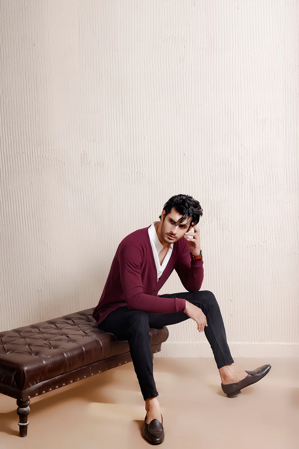Maroon Basic Cardigan - Image 4