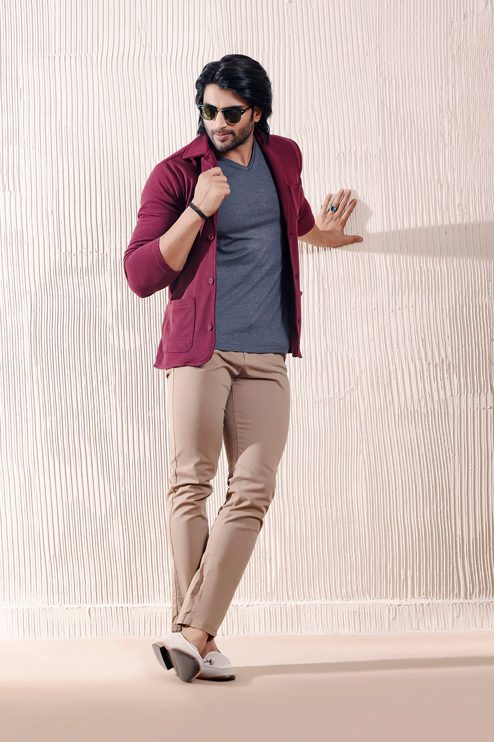 Maroon Blazer Style Cardigan - Image 3