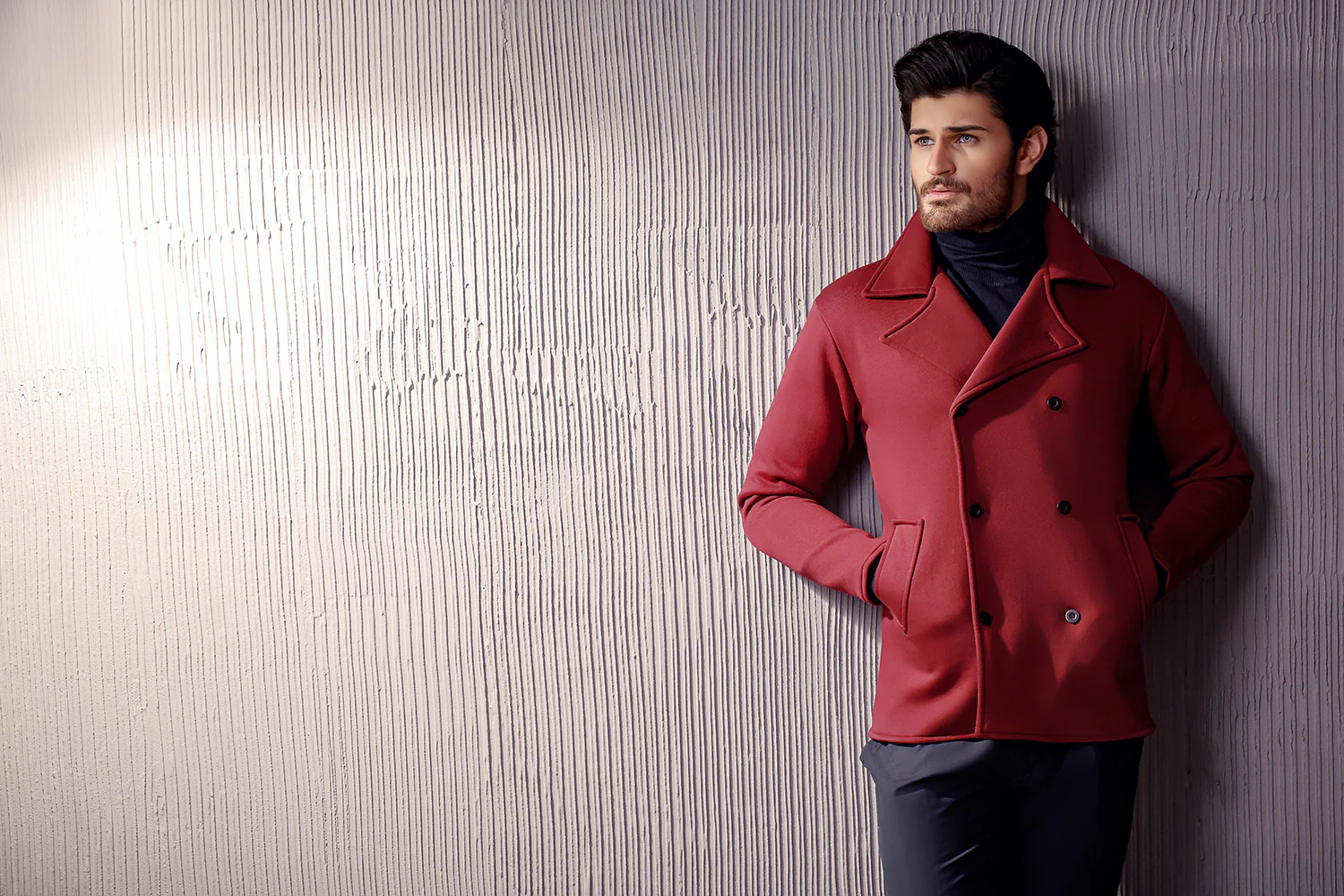 Maroon Pea Coat - Image 3