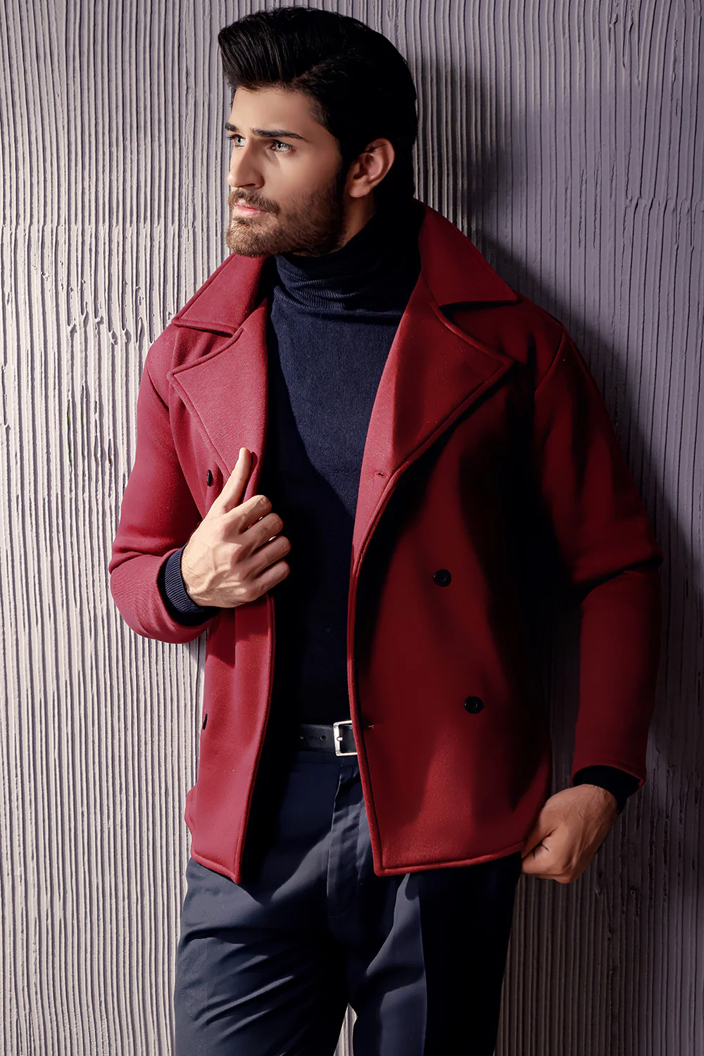 Maroon Pea Coat - Image 5
