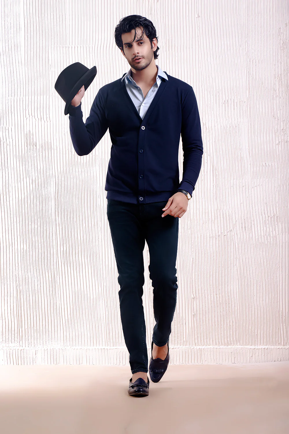 Navy Blue Basic Cardigan - Image 3