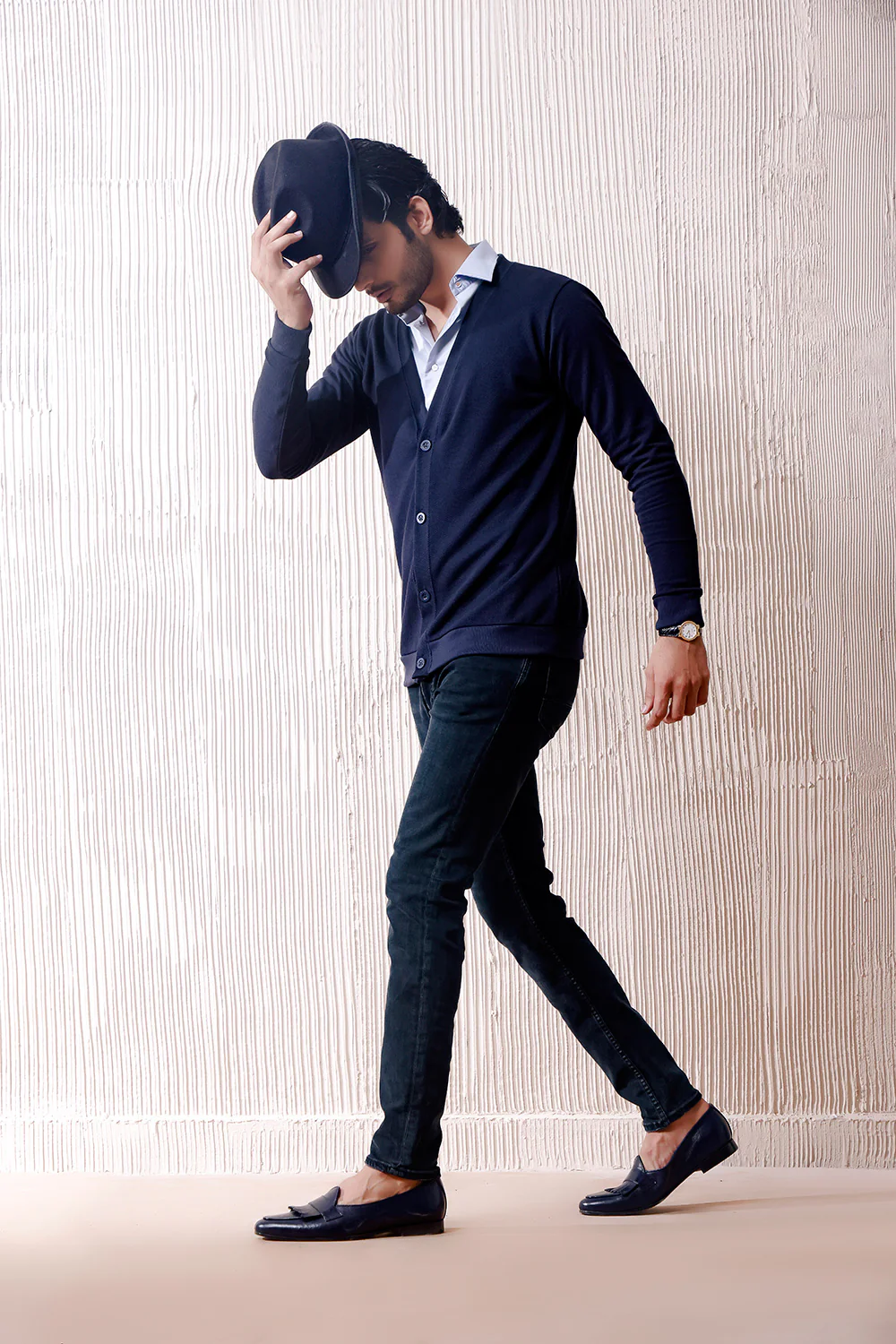 Navy Blue Basic Cardigan - Image 4