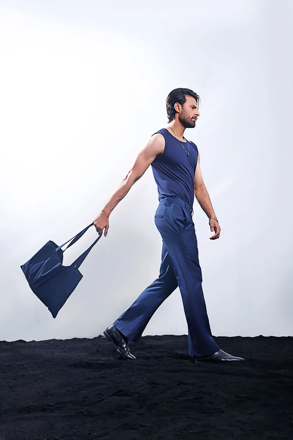 Navy Blue Flared Pants - Image 3