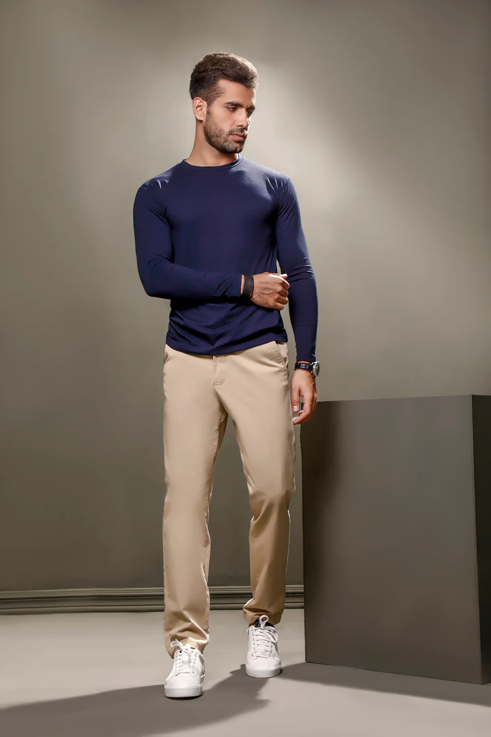 Navy Blue Full Sleeves Crew Neck - Image 3