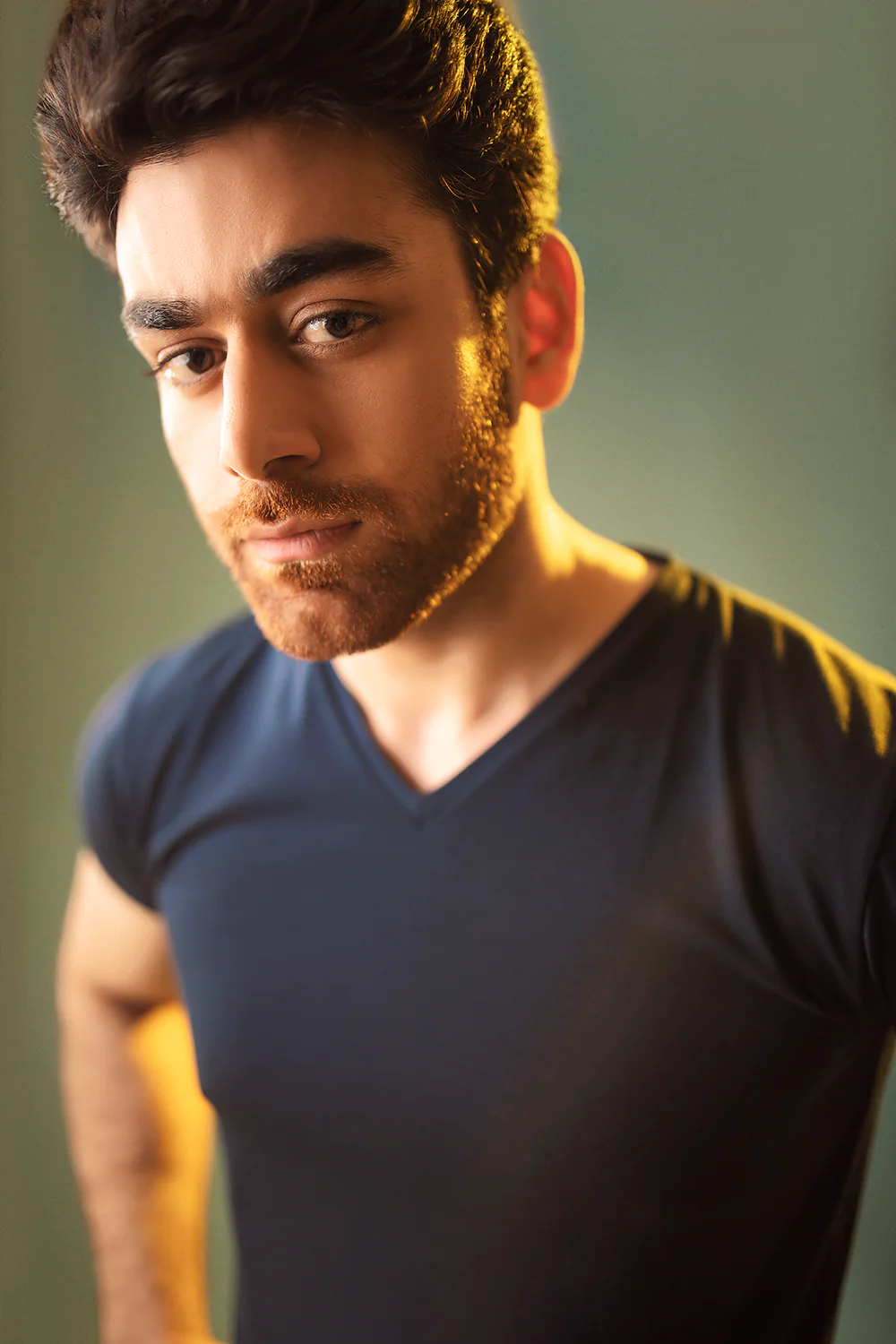 Navy Blue Half Sleeve V Neck - Image 3