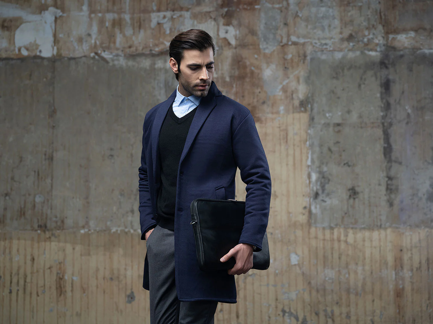 Navy Blue Over Coat - Image 3