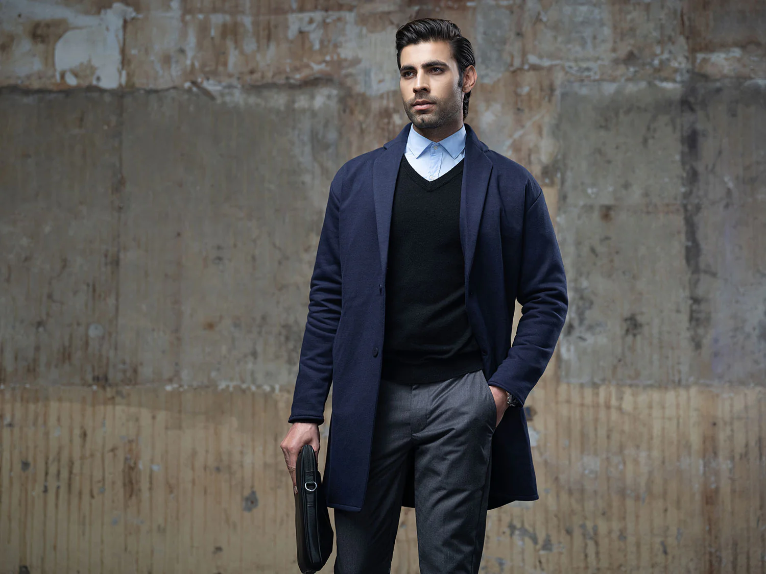 Navy Blue Over Coat - Image 4