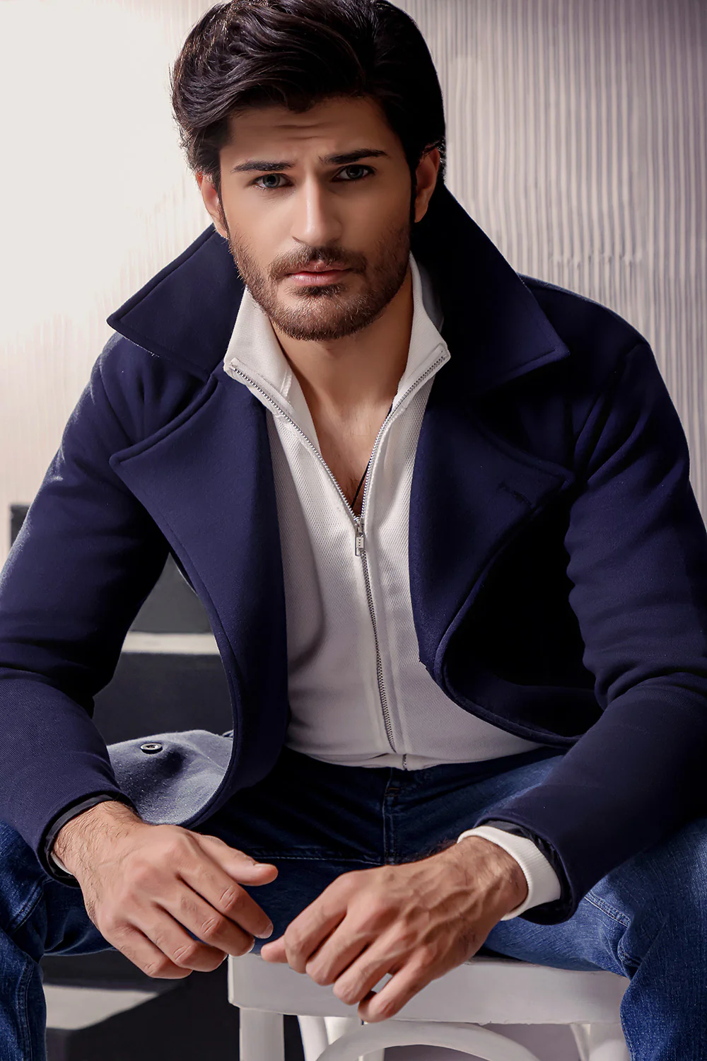 Navy Blue Pea Coat - Image 3