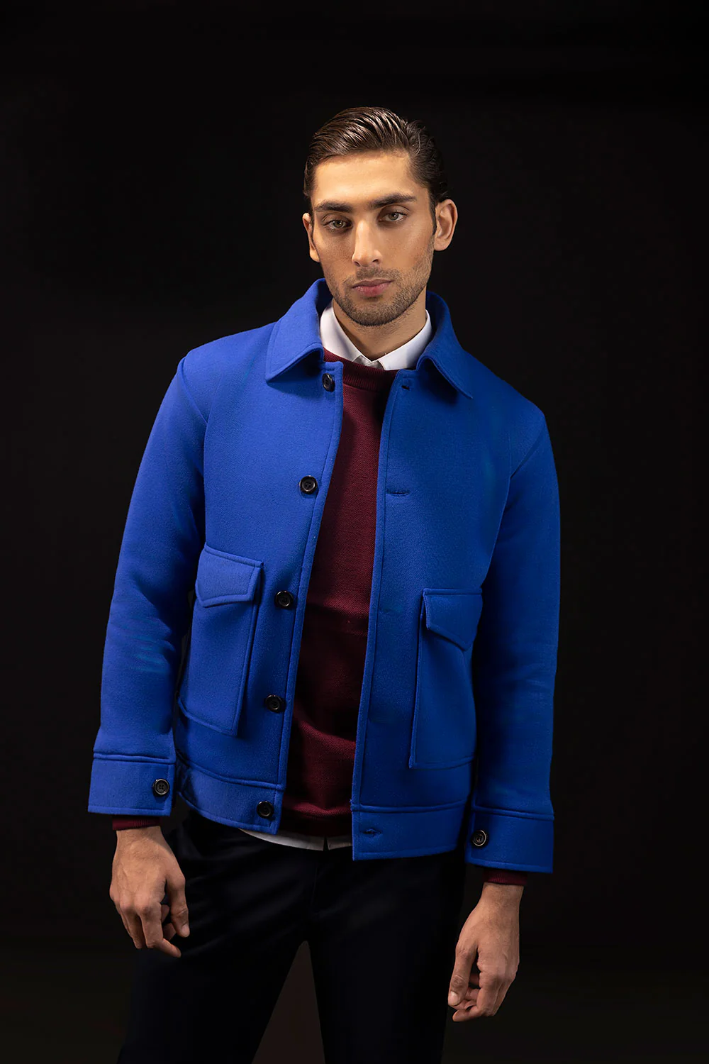 Royal Blue Down Workwear Jacket - Image 4