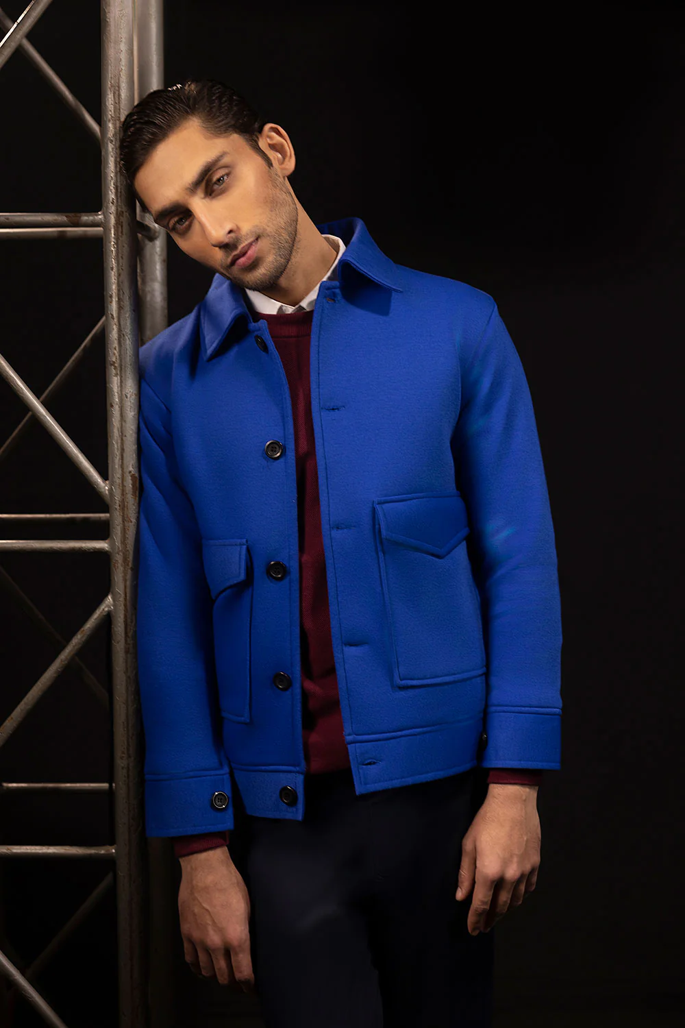 Royal Blue Down Workwear Jacket - Image 6