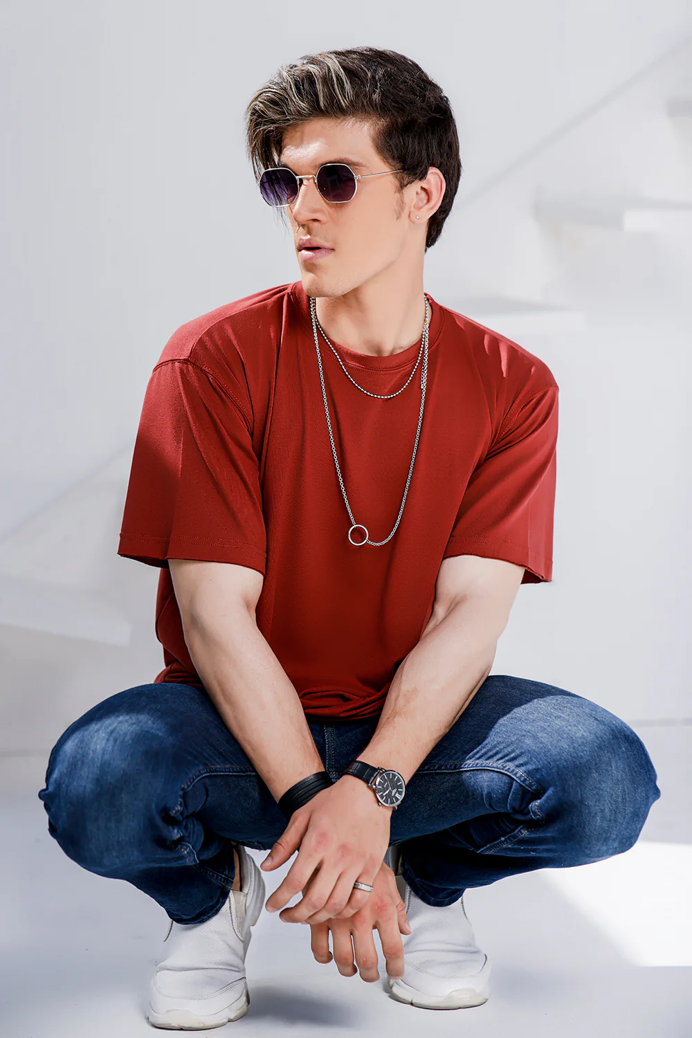 Rust Over Sized Crew Neck - Image 3