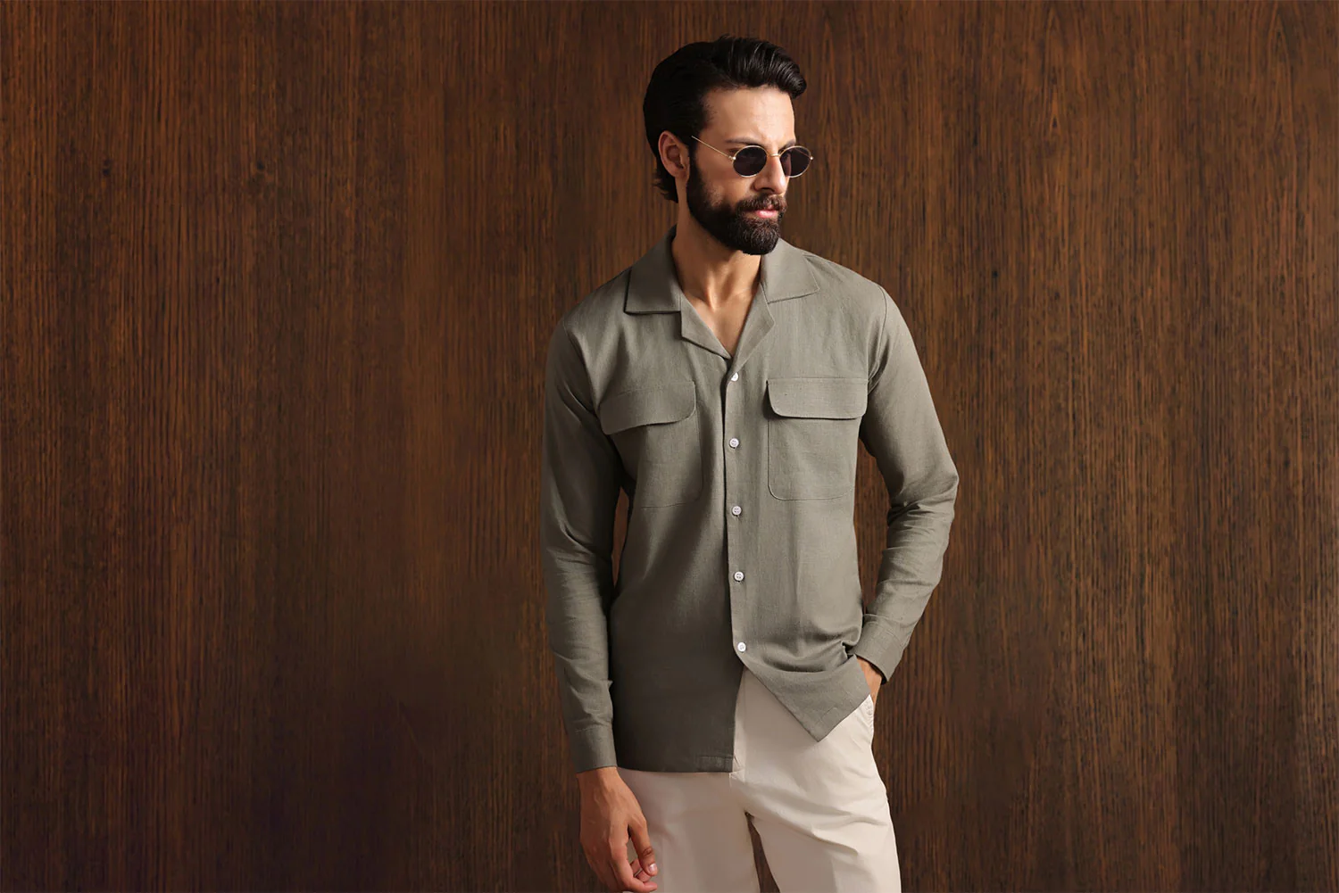 Sahara Olive Lux Linen Shirt - Image 4