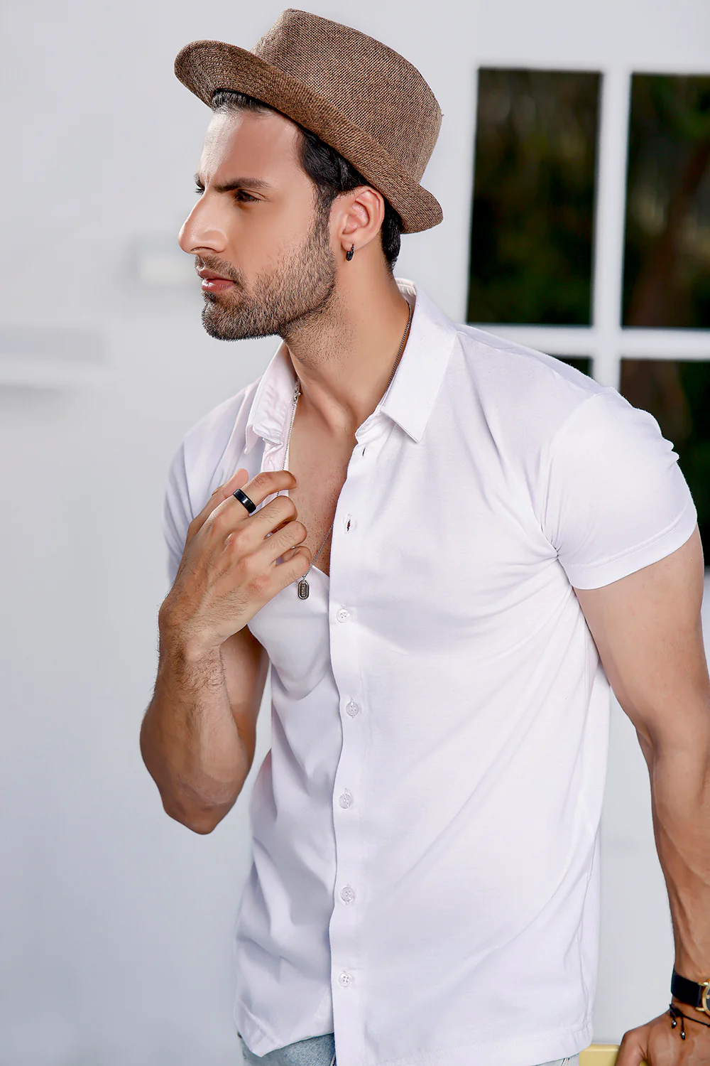 White Half Sleeves Jersey Shirt - Image 4